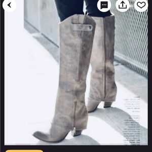 Women's Fergie Ledger Too Knee High Suede Boots size 10 Tan